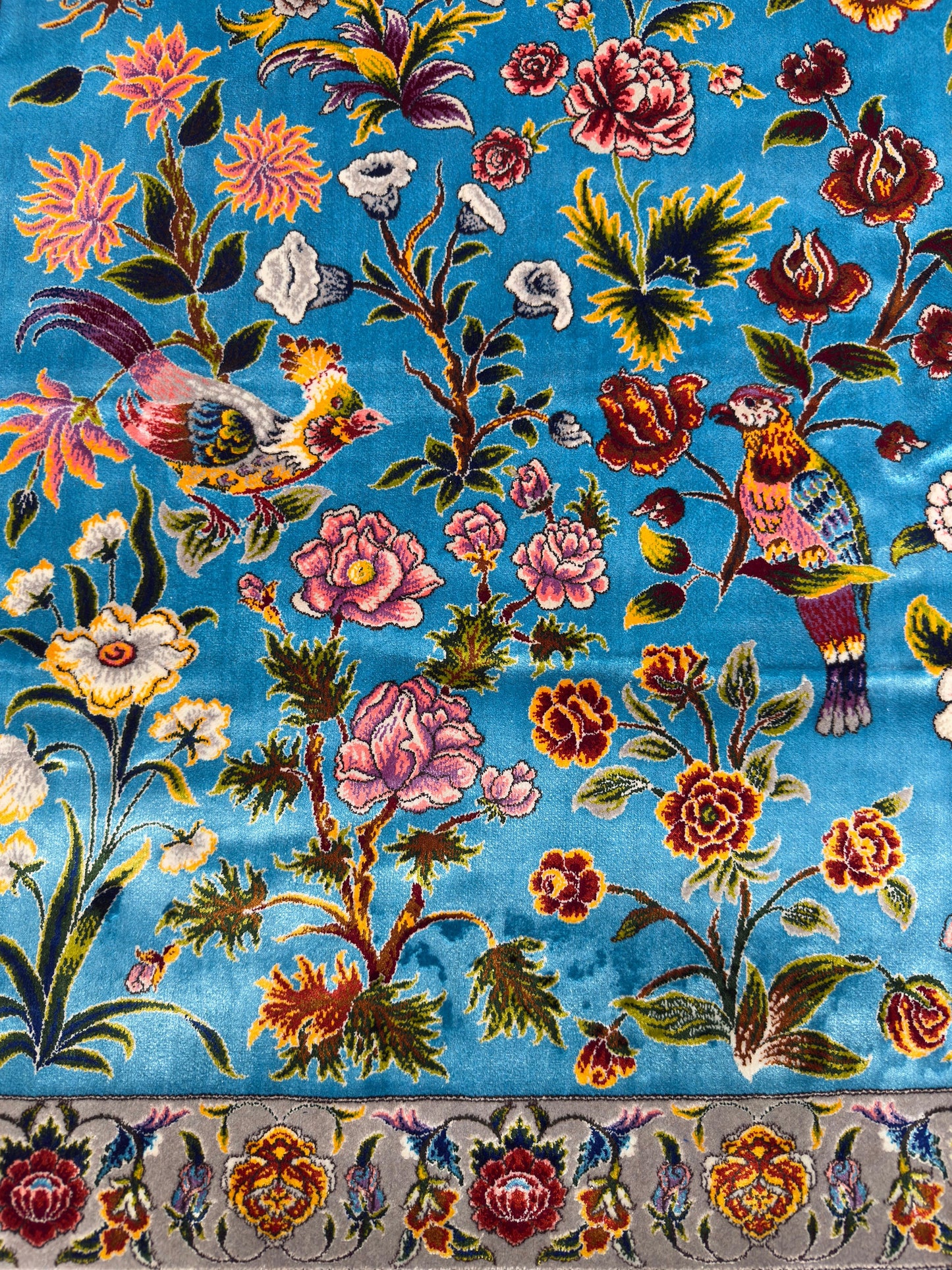 The Birds - Pure Silk Persian Rug