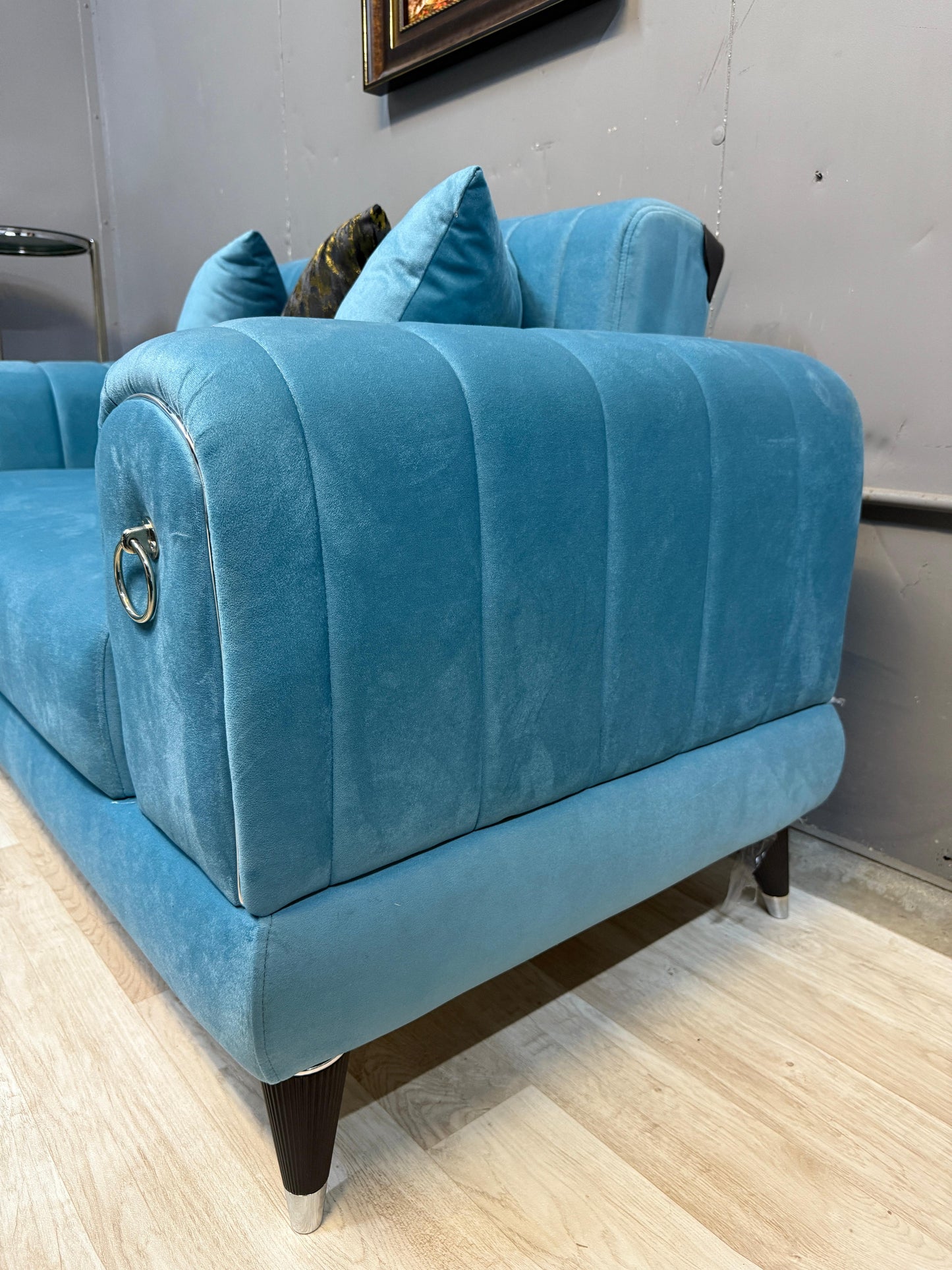 Elegant Toledo Blue Sofa Set - 3 Seater + 2 Seater + 1 Seater with Storage for £1400 | Free UK Delivery