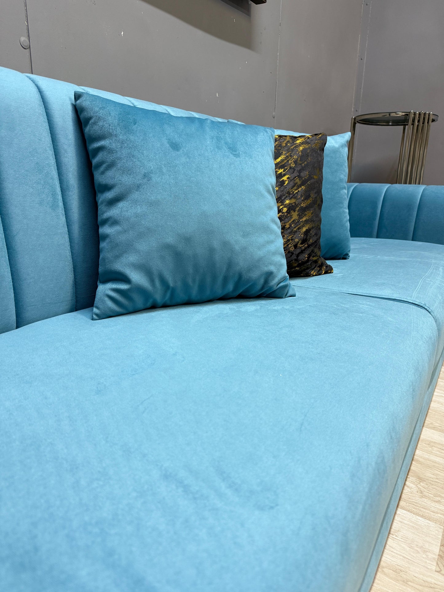 Elegant Toledo Blue Sofa Set - 3 Seater + 2 Seater + 1 Seater with Storage for £1400 | Free UK Delivery