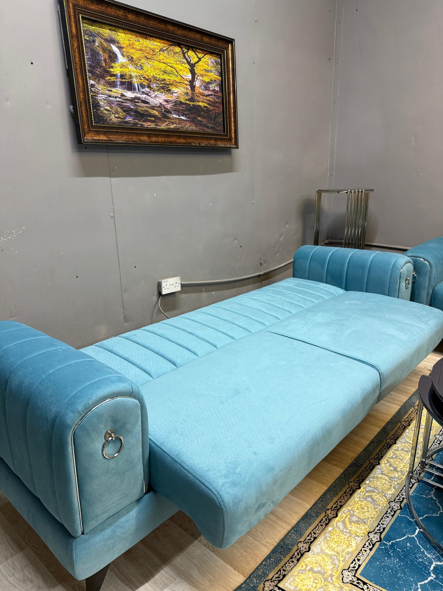 Elegant Toledo Blue Sofa Set - 3 Seater + 2 Seater + 1 Seater with Storage for £1400 | Free UK Delivery