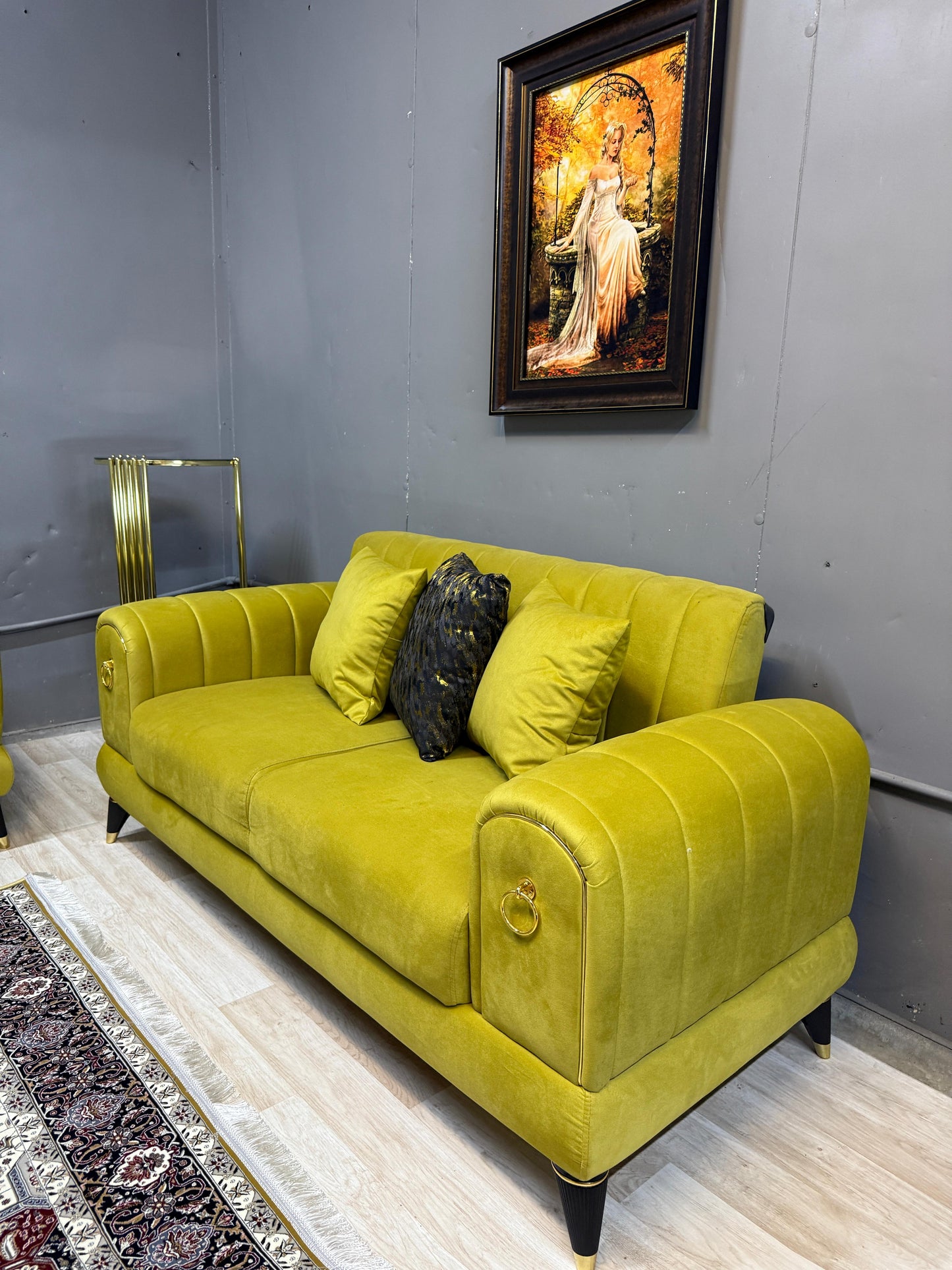 Vibrant Toledo Yellow Sofa Set - 3 Seater + 2 Seater with Storage for £1200 | Free UK Delivery
