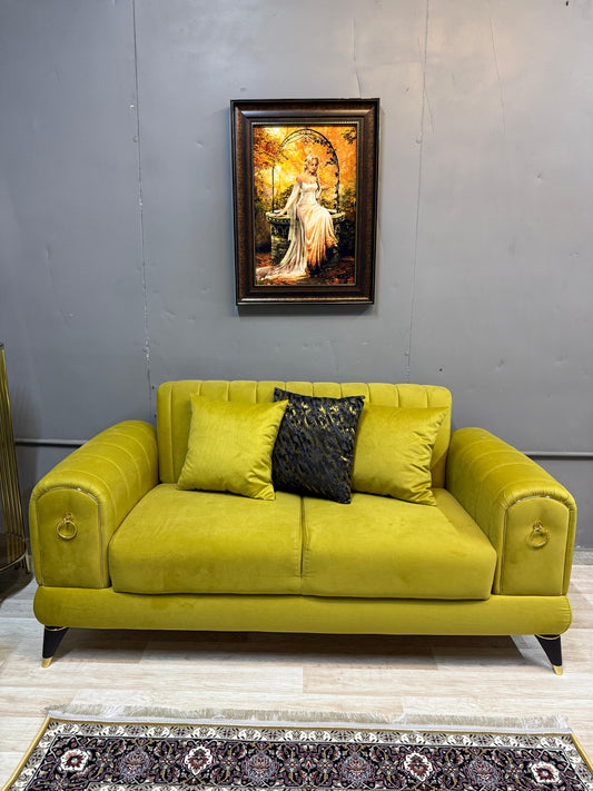 Vibrant Toledo Yellow Sofa Set - 3 Seater + 2 Seater with Storage for £1200 | Free UK Delivery