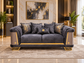 Romance Luxury Velvet 3+2+1 Sofa Set | Beige, Green & Grey