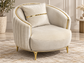 Armoni Luxury Velvet 3+2+1 Sofa Set | Cream & Beige