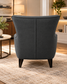 Luxury Charcoal Grey Fabric Armchair – Modern High Back Accent Chair