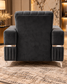 Luxury Velvet Storage Armchair – Modern Accent Chair with Chrome Trim