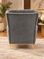 Luxury Grey Velvet Diamond-Tufted Wingback Armchair