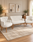 Roma Sofa Set – 2 Seater & 2 Armchairs | Cream & Blue