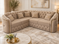 Harem Luxury L-Shaped Corner Sofa – Beige & Gold