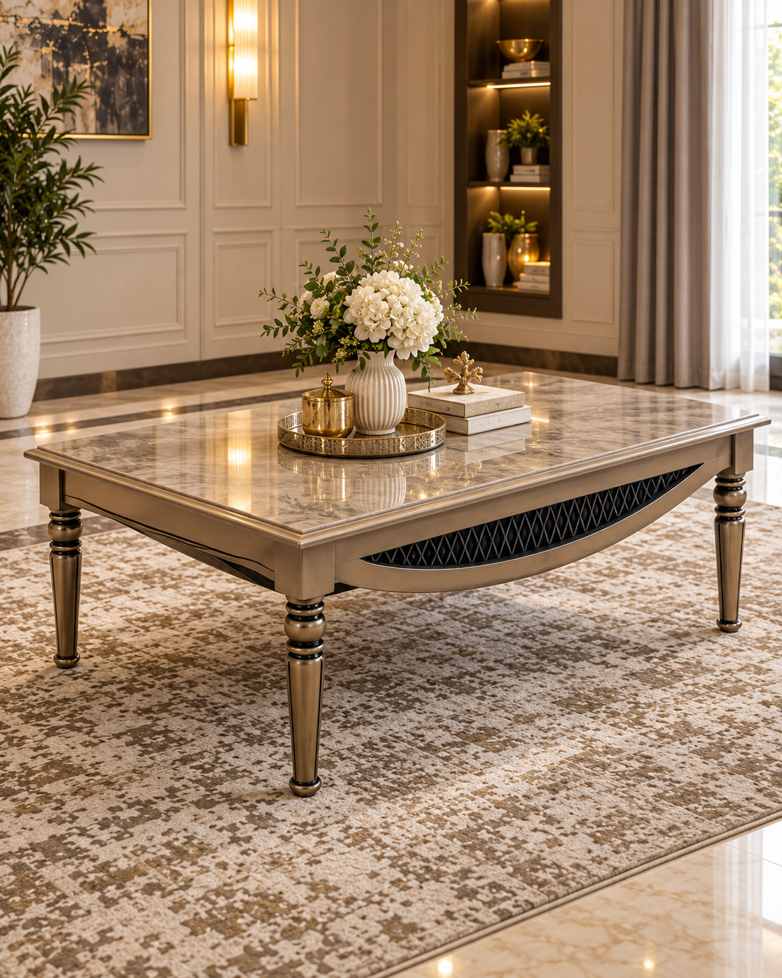 Deniz Luxury 6 Piece Sofa & Table Set – Arabic Style Seating with 3 Tables