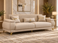 Resital Luxury Plush Velvet 3+2+1 Sofa Set | Dark Grey, Light Grey & Beige