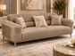 Armoni Luxury Velvet 3+2+1 Sofa Set | Cream & Beige