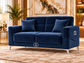 Clara Luxury Velvet 3+2+1 Sofa Set | Cream, Grey & Navy