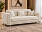 Fashion Luxury Velvet Sofa Set | Cream & Charcoal Grey