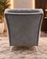 Luxury Grey Velvet Diamond-Tufted Wingback Armchair
