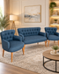 Roma Sofa Set – 2 Seater & 2 Armchairs | Cream & Blue