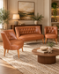 Standart Sofa Set – 2 Seater & 2 Armchairs | Brown & Caramel Brown