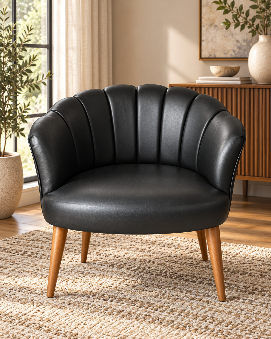 Papatya Sofa Set – 2 Seater & 2 Armchairs | Black & Brown