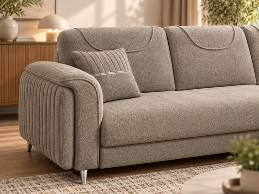 Dinamic Modern L-Shaped Corner Sofa with Chaise – Grey
