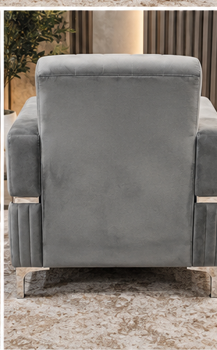 Luxury Velvet Storage Armchair – Modern Accent Chair with Chrome Trim