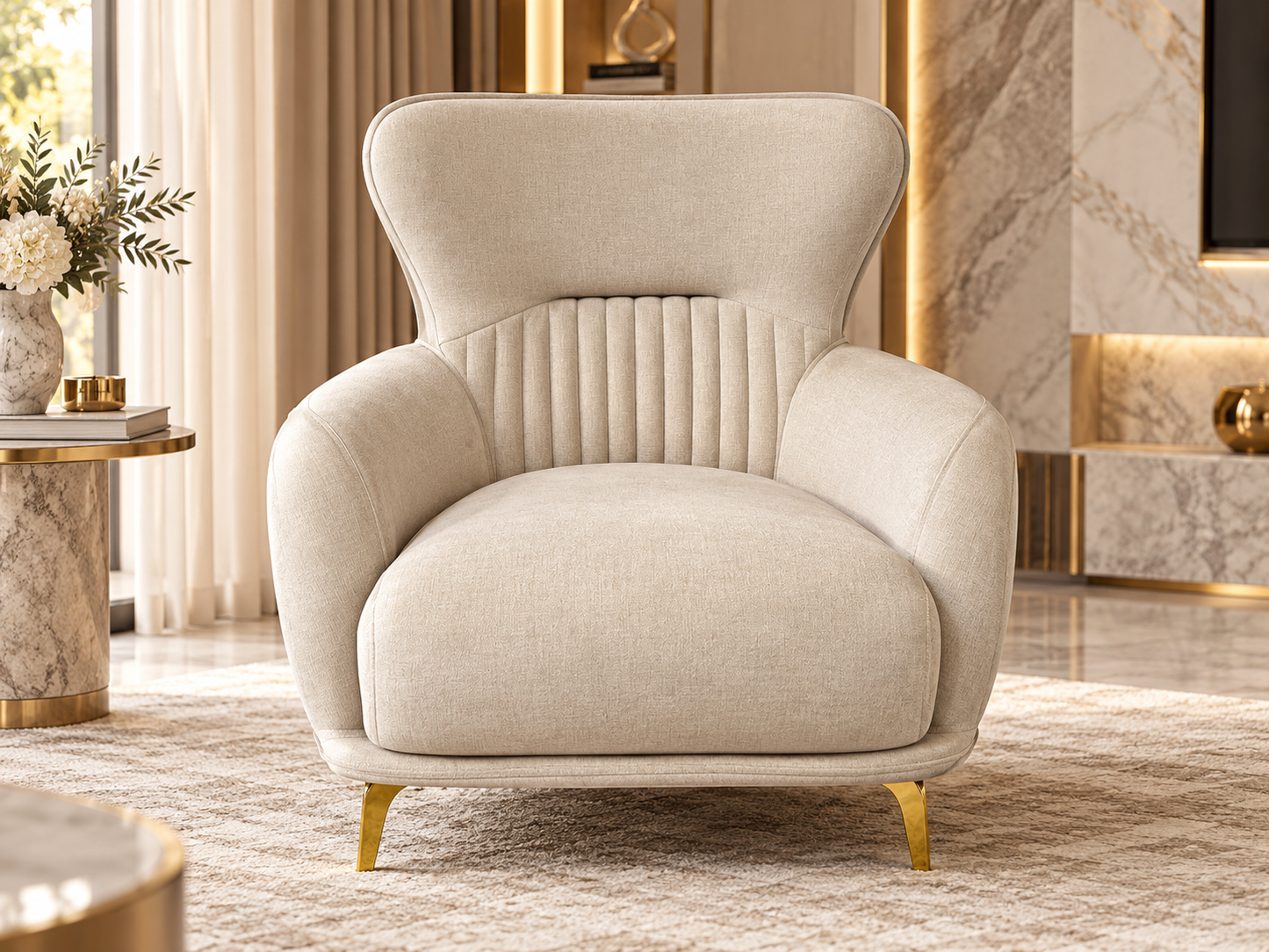Resital Luxury Plush Velvet 3+2+1 Sofa Set | Dark Grey, Light Grey & Beige