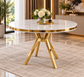 Mos Luxury Round Dining Table Set with 4 Mara Chairs