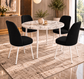 Tor Modern Round Dining Table Set with 4 Dexa Chairs