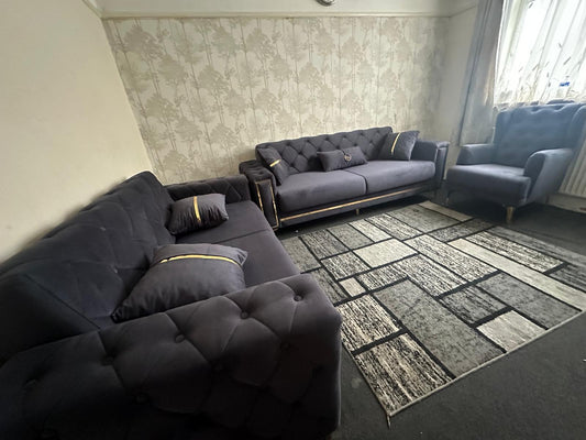 Bolivia Dark Grey - Sofa Set