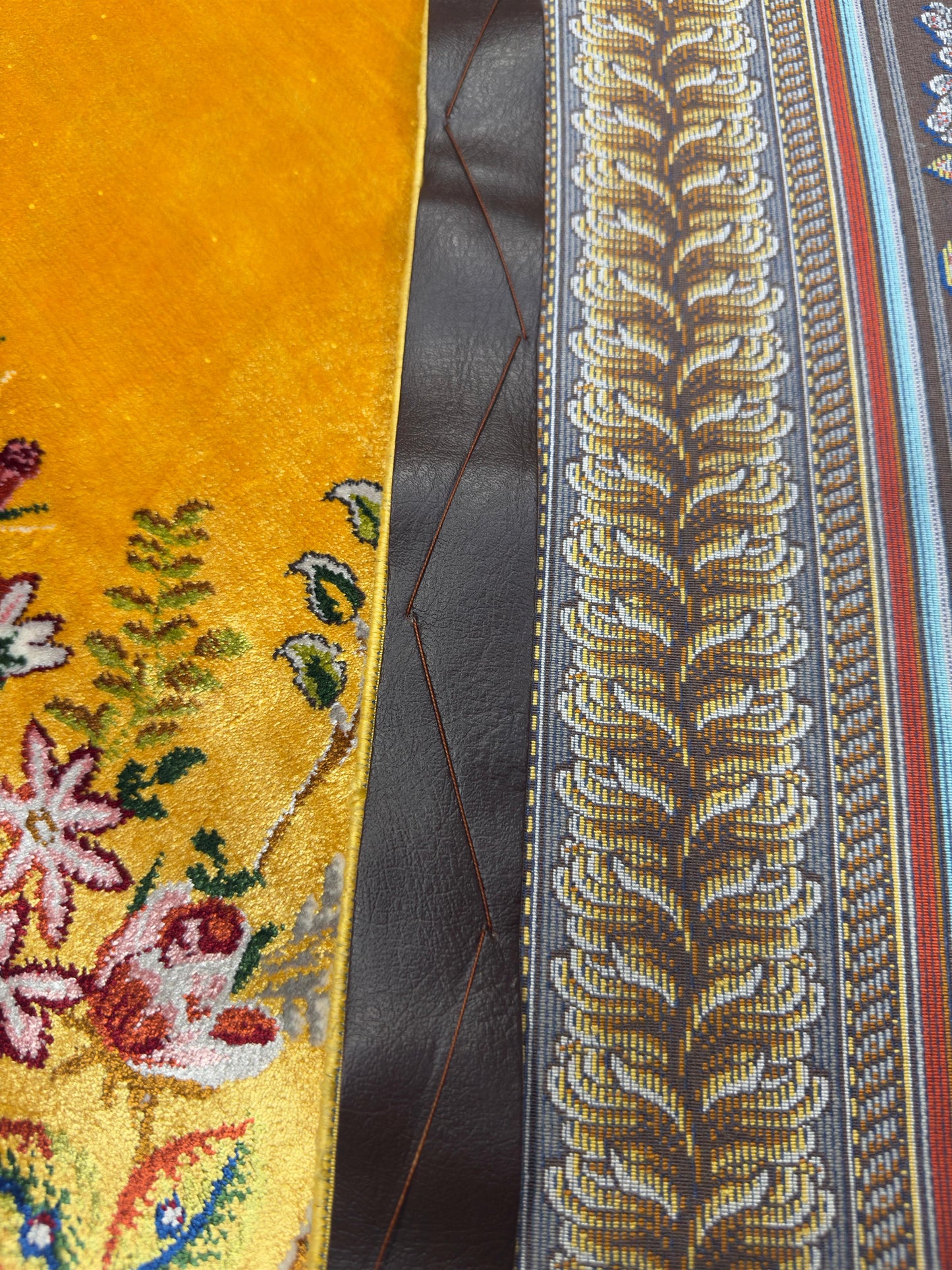 Fine Yellow Persian Silk Rug