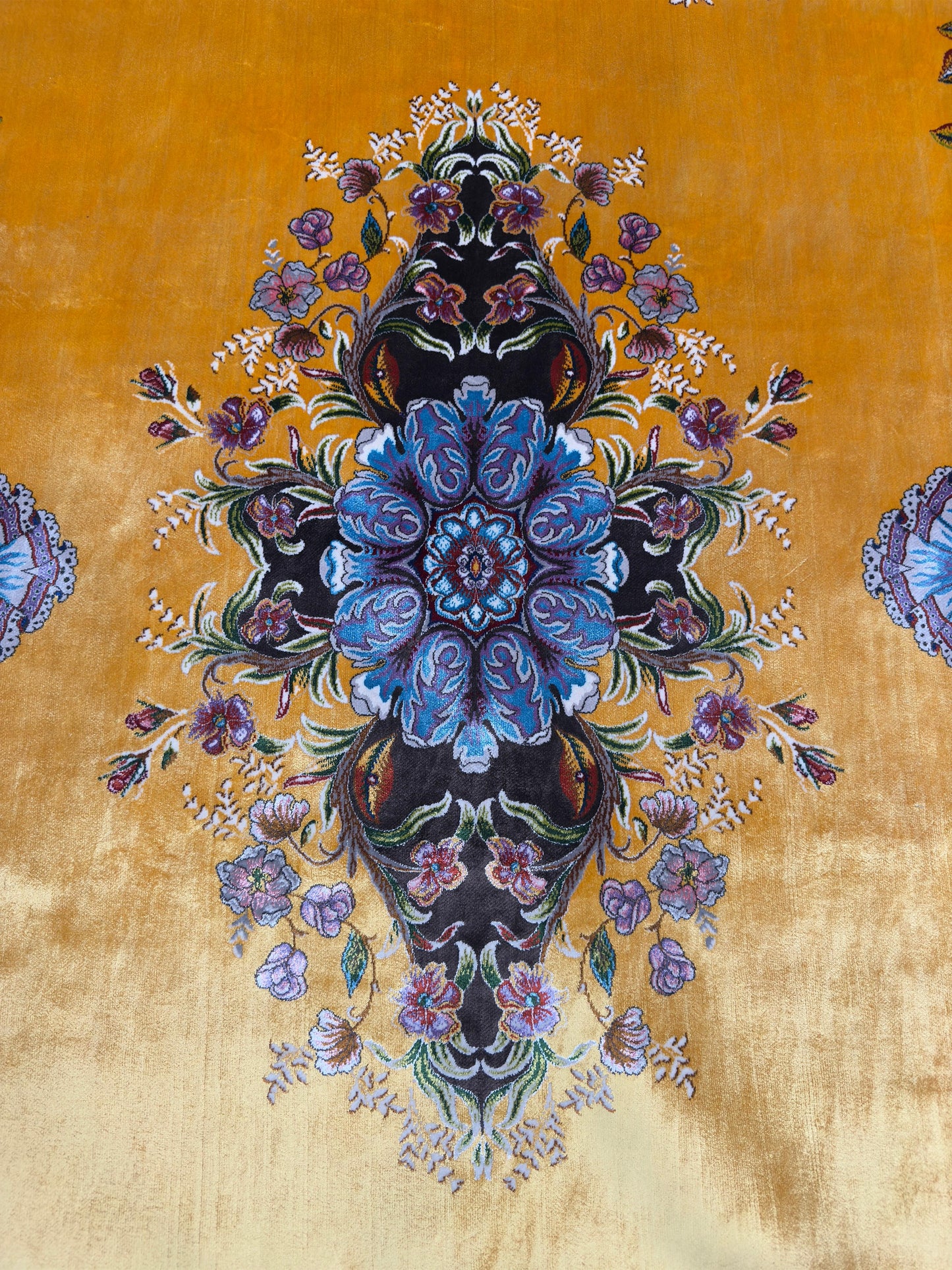 Fine Yellow Persian Silk Rug