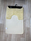 Yellow Bathroom Mats - Greek Key Bathmat & Pedestal 2pc Set