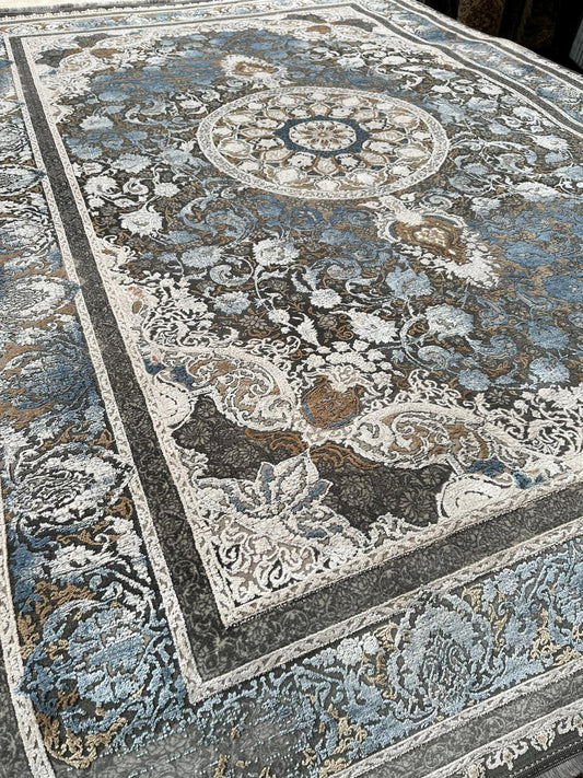 Smokey Blue Persian Living Room Rug - 1200 Reeds