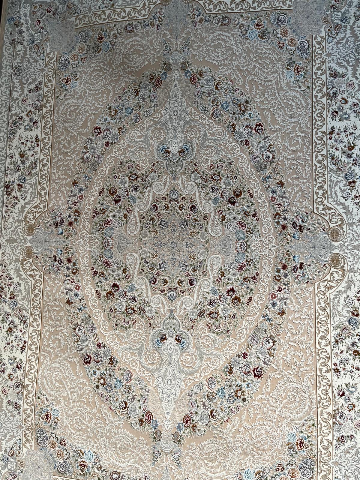 Kalcha Beige Persian Rug Design  - 1500 Reeds