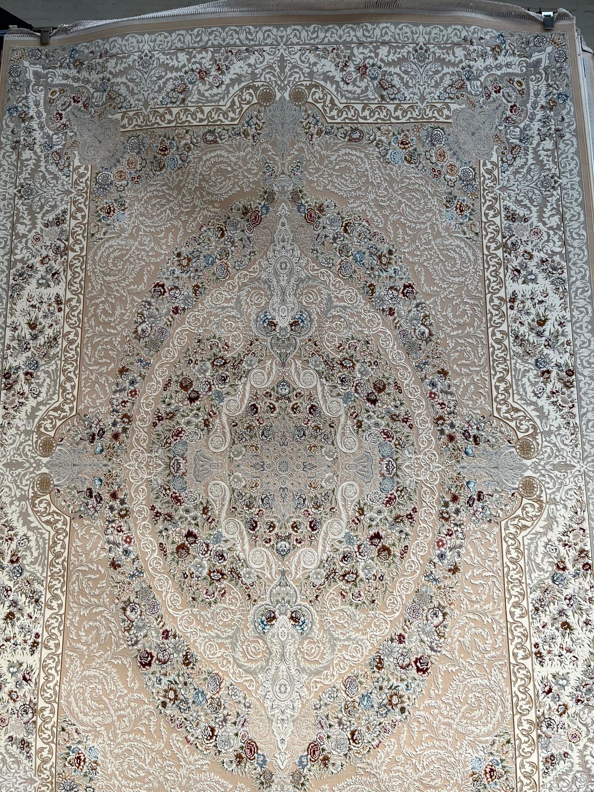 Kalcha Beige Persian Rug Design  - 1500 Reeds