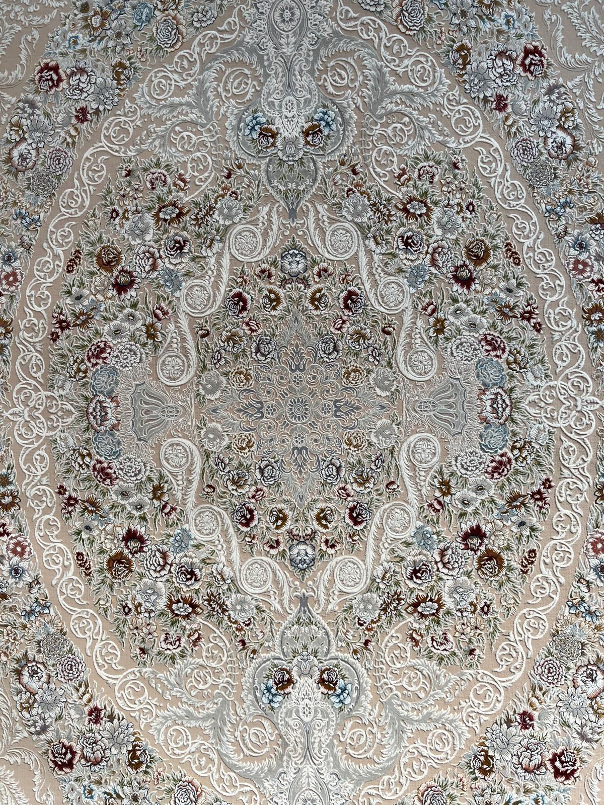 Kalcha Beige Persian Rug Design  - 1500 Reeds