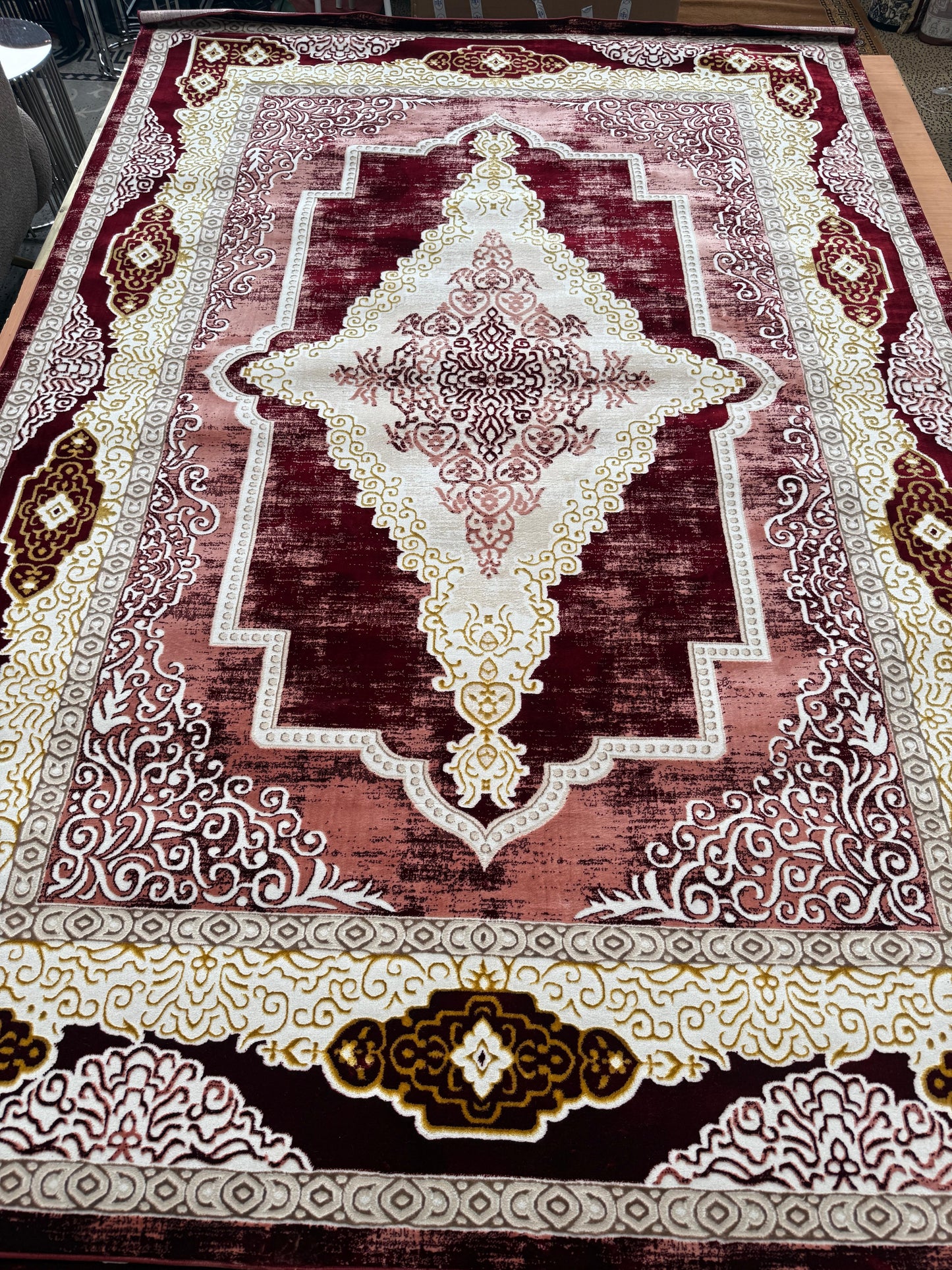 Mistral Red Turkish Design Living Room Area Rug
