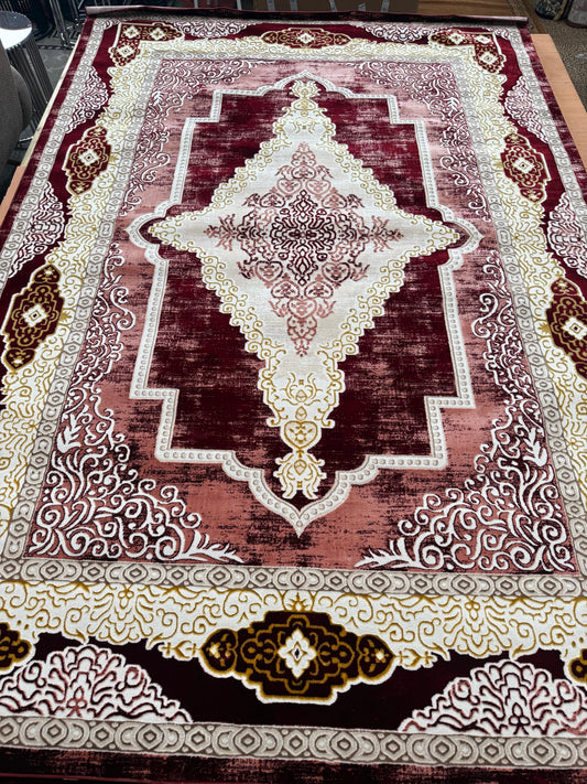Mistral Red Turkish Design Living Room Area Rug