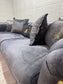 Luxurious Romance Sofa Set - Charcoal with Golden Accents | Bullring Rugs Ltd