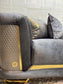 Luxurious Romance Sofa Set - Charcoal with Golden Accents | Bullring Rugs Ltd