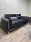 Elitra Sofa Set - Charcoal with Silver Accents | Bullring Rugs Ltd