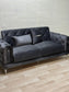 Elitra Sofa Set - Charcoal with Silver Accents | Bullring Rugs Ltd