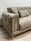 Elitra Sofa Set - Beige with Gold Accents | Bullring Rugs Ltd