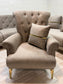 Elitra Sofa Set - Beige with Gold Accents | Bullring Rugs Ltd