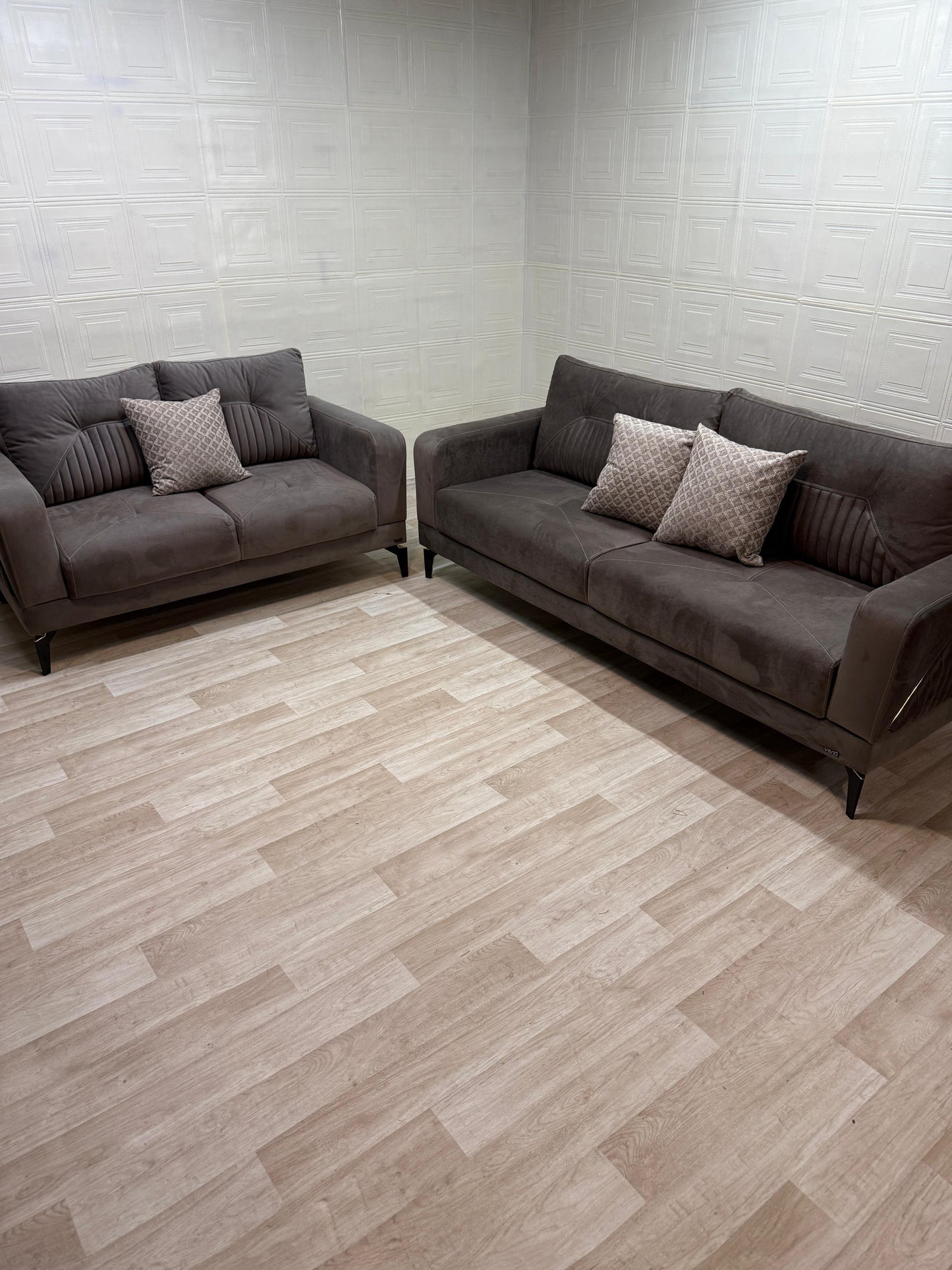 Stylish Angel Dark Beige Sofa Set - 3 Seater + 2 Seater | Free UK Delivery