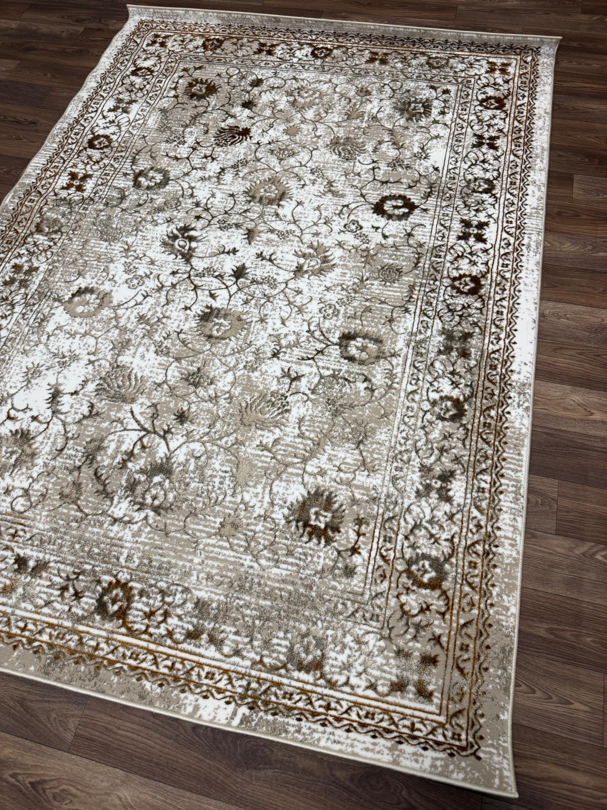 Vintage Floral Area Rug – Soft Polyester Carpet with Jute Backing | Traditional Pattern Rug | Living Room, Bedroom & Hallway Runner