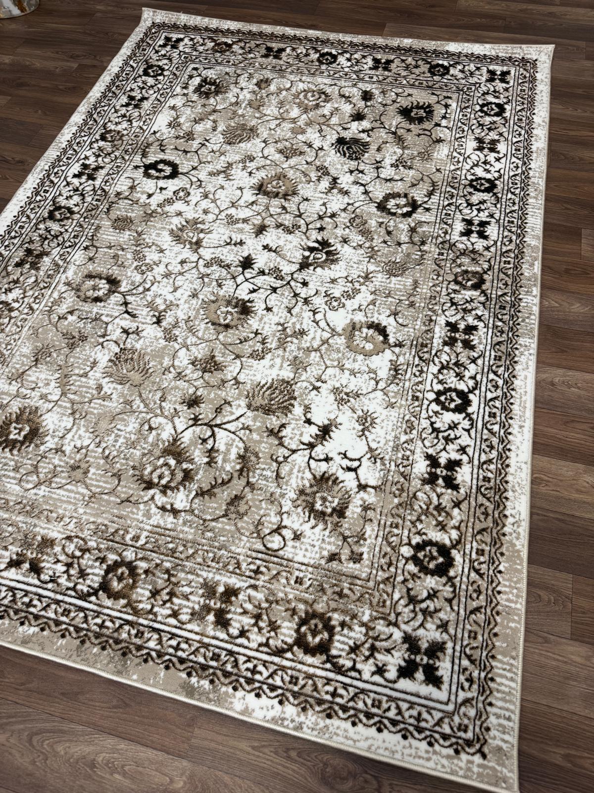 Vintage Floral Area Rug – Soft Polyester Carpet with Jute Backing | Traditional Pattern Rug | Living Room, Bedroom & Hallway Runner