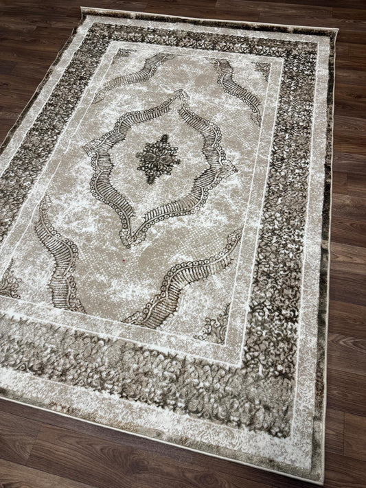 Vintage Medallion Area Rug – Traditional Carpet with Jute Backing | Soft Polyester Living Room Rug & Hallway Runner