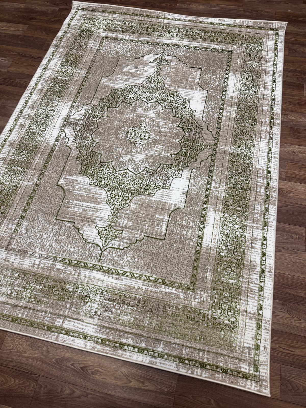 Distressed Vintage Pattern Area Rug – Traditional Carpet with Jute Backing | Soft Polyester Living Room Rug & Hallway Runner