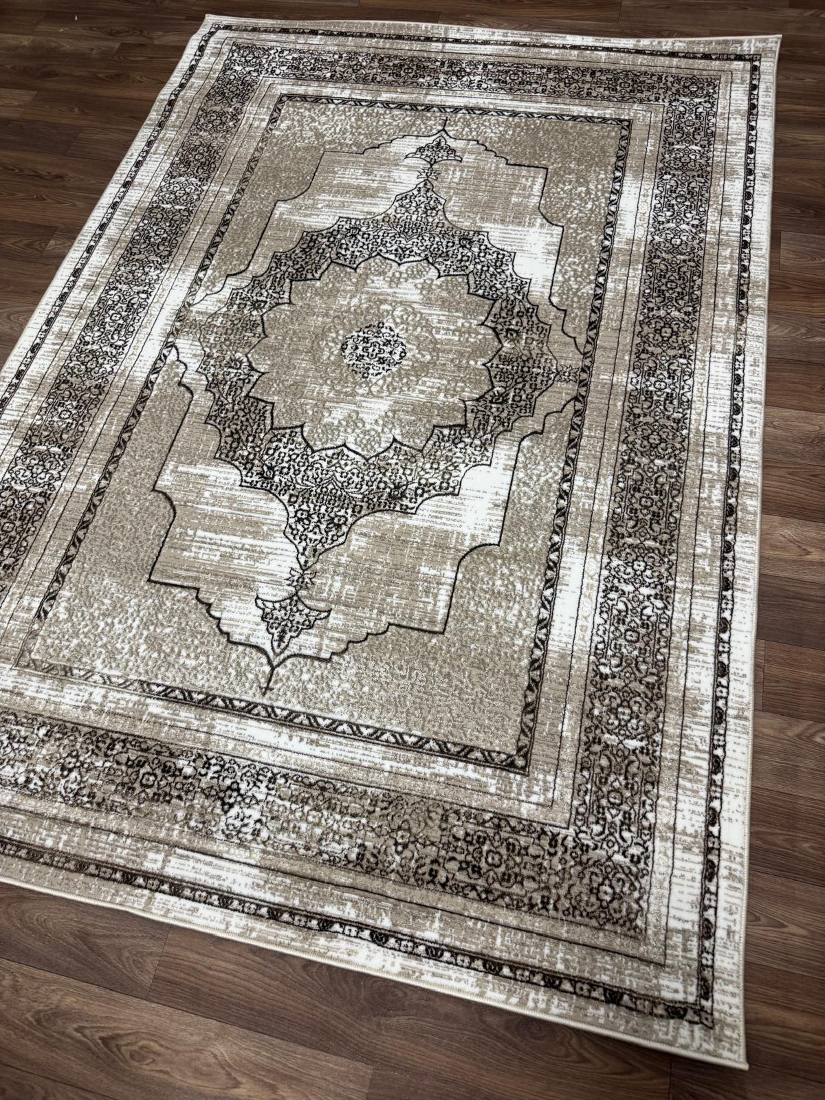 Distressed Vintage Pattern Area Rug – Traditional Carpet with Jute Backing | Soft Polyester Living Room Rug & Hallway Runner