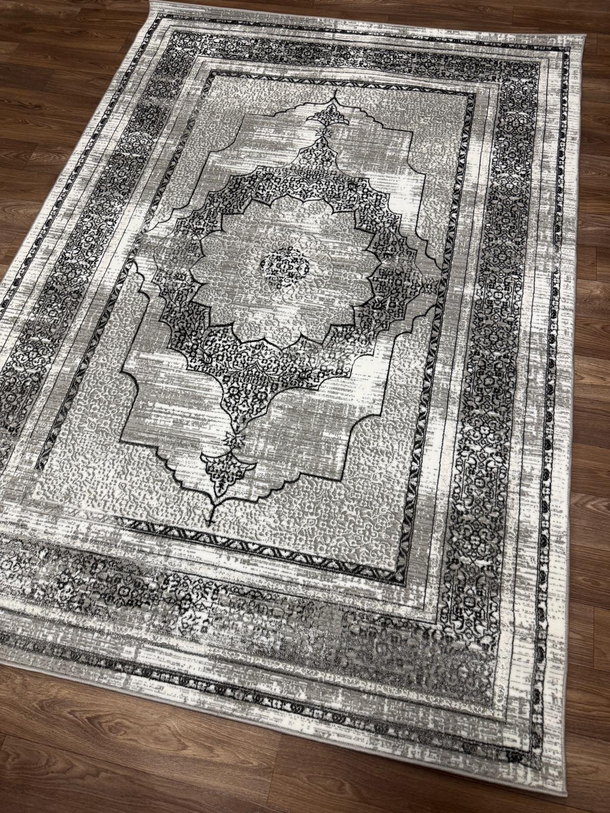 Distressed Vintage Pattern Area Rug – Traditional Carpet with Jute Backing | Soft Polyester Living Room Rug & Hallway Runner